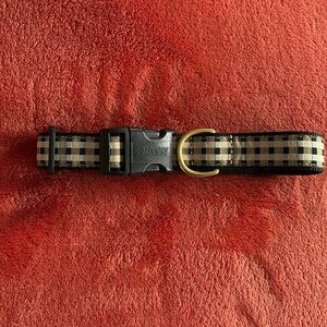 Up Country Black White and Gold Plaid Dog Collar Size Medium